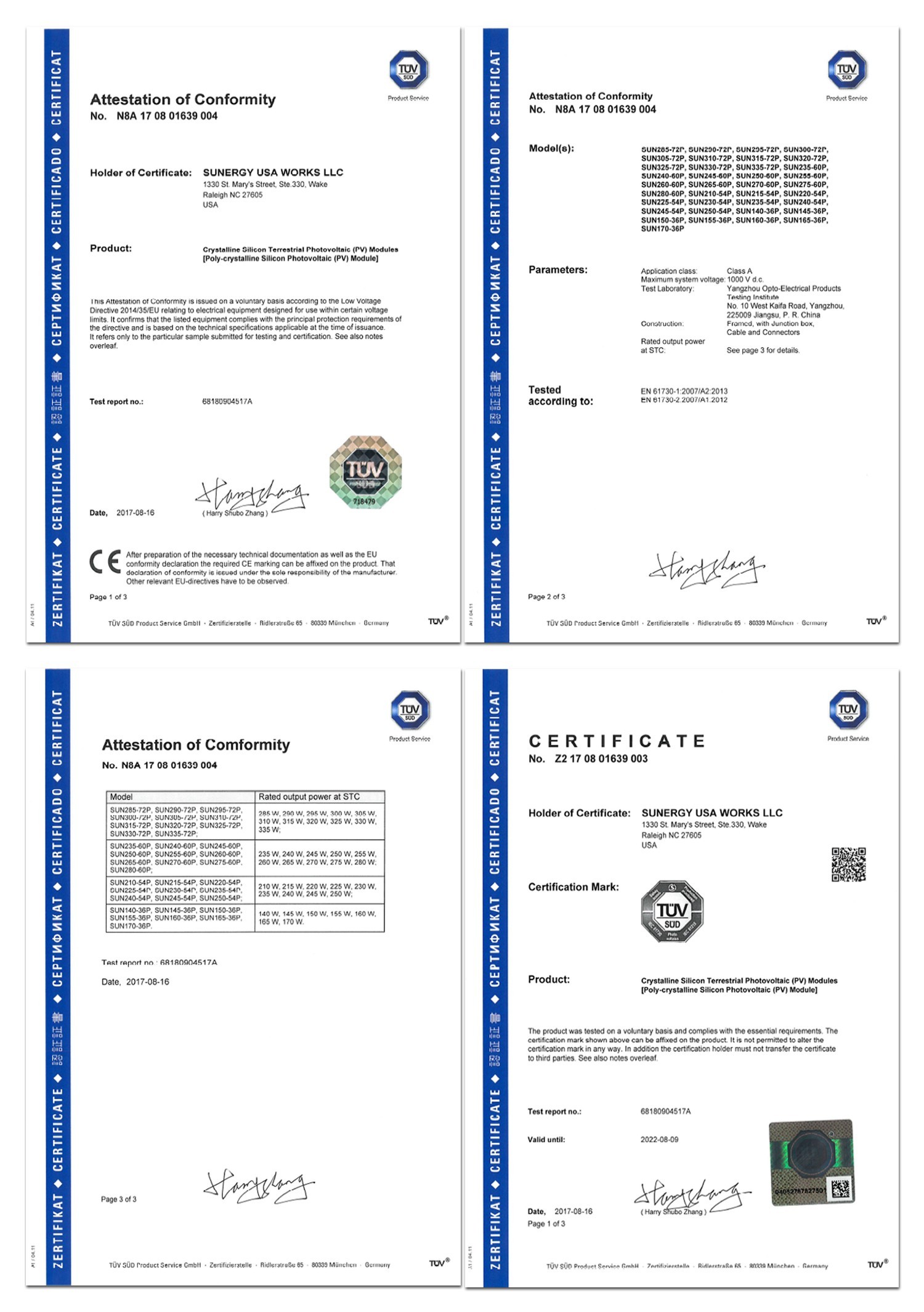 Certificate 200W mono